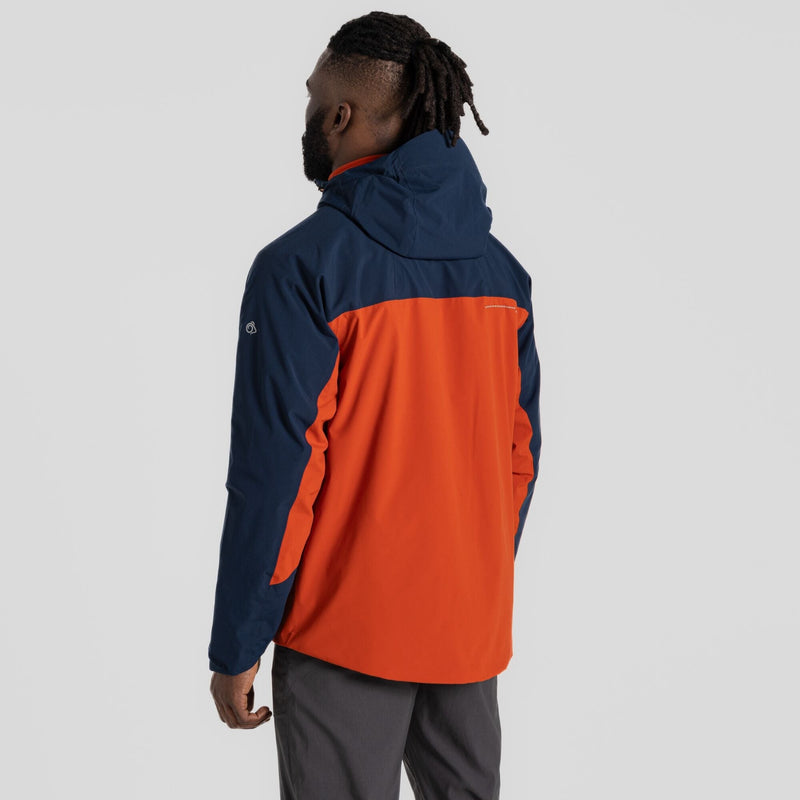 Men's Diggory Stretch Waterproof Jacket - Blue Navy/Carnelian Orange