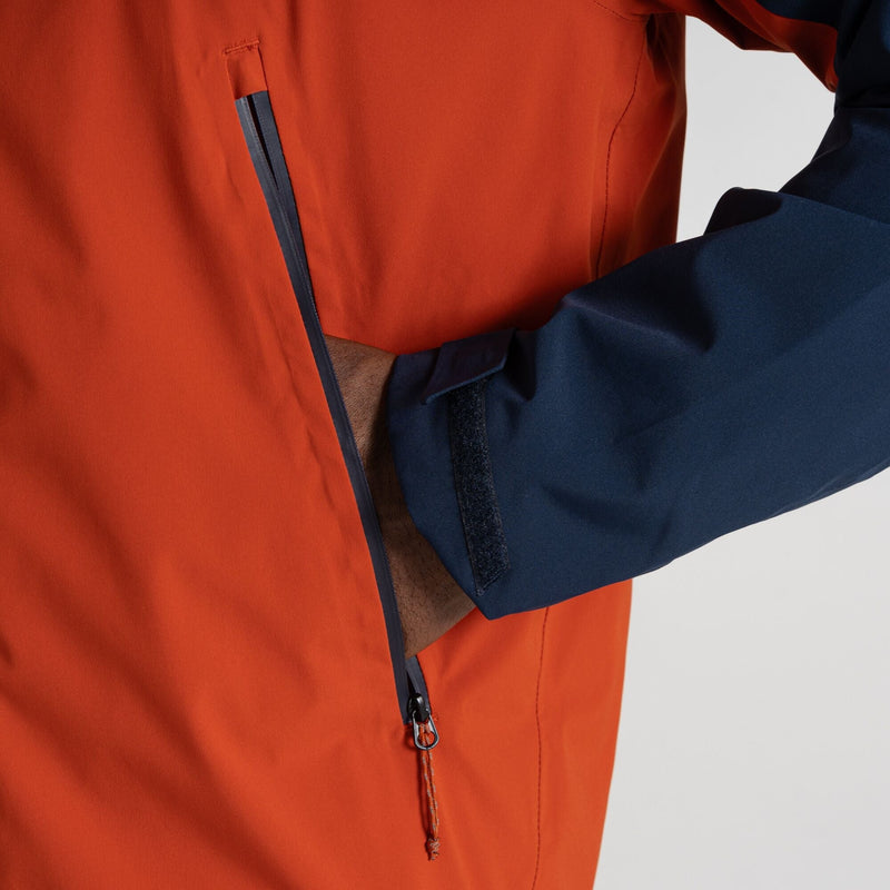 Men's Diggory Stretch Waterproof Jacket - Blue Navy/Carnelian Orange