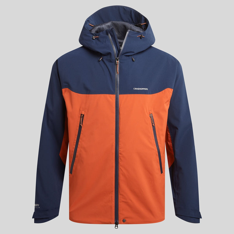 Men's Diggory Stretch Waterproof Jacket - Blue Navy/Carnelian Orange
