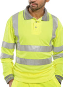 Unisex Long Sleeve Hi-Vis Polo Shirt