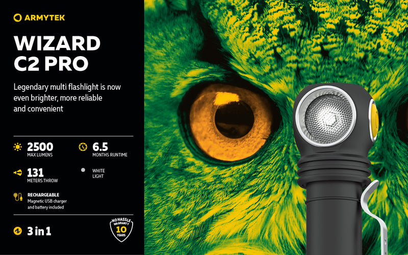 Wizard C2 Pro Magnet USB Multi Flashlight