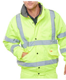 Unisex Hi-Vis Fleece Lined Bomber Jacket