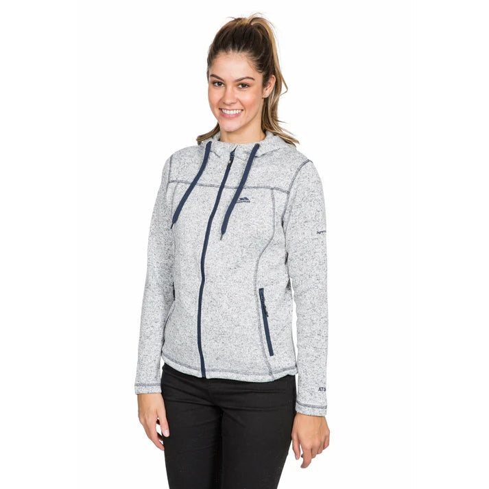 Odelia Womens Full Zip Fleece Hoodie - Ghost Navy Marl