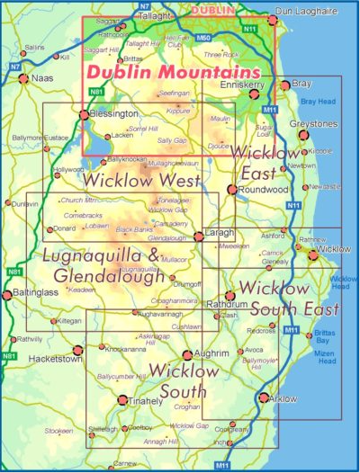Karte der Dublin-Berge