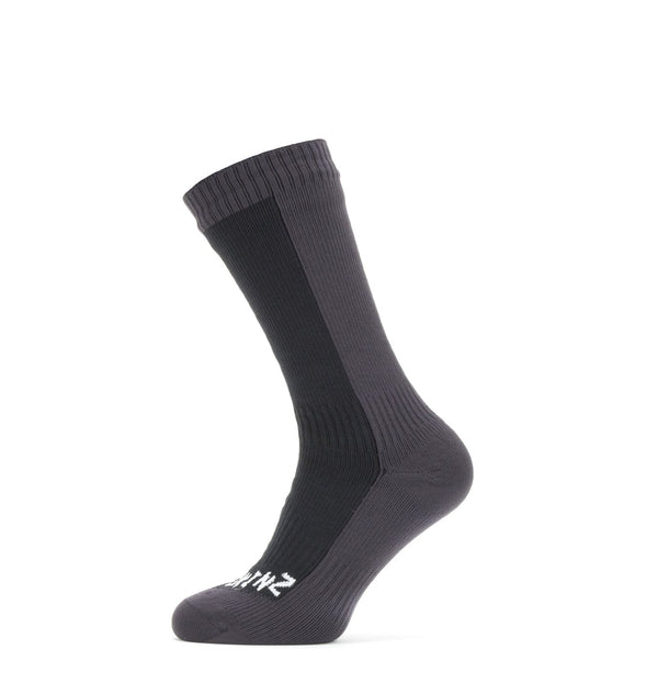 Wiveton Waterproof Warm Weather Mid Length Sock - Black/Grey