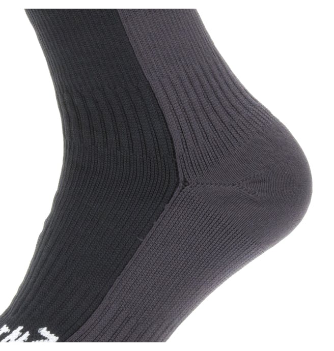 Wiveton Waterproof Warm Weather Mid Length Sock - Black/Grey